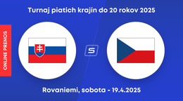 Slovensko U20 - Česko U20: ONLINE prenos zo zápasu na Turnaji piatich krajín vo fínskom meste Rovaniemi.