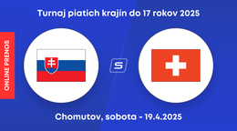 Slovensko U17 - Švajčiarsko U17: ONLINE prenos zo zápasu na hokejovom Turnaji piatich krajín v českom meste Chomutov.