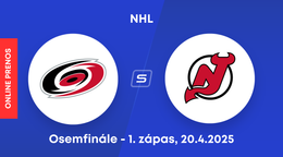 Carolina Hurricanes - New Jersey Devils: ONLINE prenos z 1. zápasu osemfinále play-off NHL. 