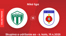 MFK Skalica - MFK Ružomberok: ONLINE prenos zo zápasu 6. kola skupiny o udržanie sa v Niké lige.