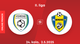 FK Pohronie - FK Humenné: ONLINE prenos zo zápasu 24. kola II. ligy.
