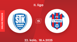 FC ŠTK 1914 Šamorín - FC ViOn Zlaté Moravce: ONLINE prenos zo zápasu 22. kola II. ligy.