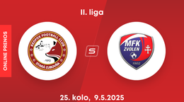 Stará Ľubovňa Redfox FC - MFK Zvolen: ONLINE prenos zo zápasu 25. kola II. ligy.