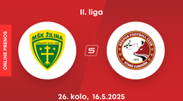 MŠK Žilina B - Stará Ľubovňa Redfox Football Club: ONLINE prenos zo zápasu 26. kola II. ligy.