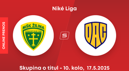MŠK Žilina - FC DAC Dunajská Streda: ONLINE prenos zo zápasu 10. kola skupiny o titul Niké ligy.