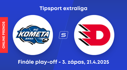 HC Kometa Brno - HC Dynamo Pardubice: ONLINE prenos z 3. zápasu finále play-off českej Tipsport extraligy.