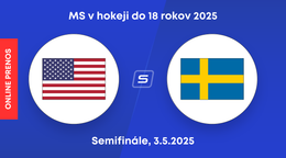 USA - Švédsko: ONLINE prenos zo semifinále MS v hokeji do 18 rokov 2025. 