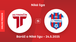 AS Trenčín - FC ViOn Zlaté Moravce: ONLINE prenos z odvety zápasu baráže o Niké ligu.