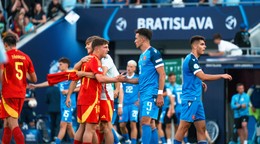 Momentka po zápase Slovensko - Španielsko v skupine A na EURO U21 2025.