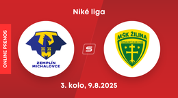 MFK Zemplín Michalovce - MŠK Žilina: ONLINE prenos zo zápasu 3. kola Niké ligy.