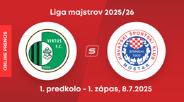 AC Virtus - Zrinjski Mostar: ONLINE prenos zo zápasu 1. predkola Ligy majstrov.