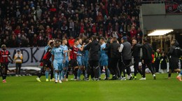 Šarvátka na konci zápasu 11. kola Niké ligy Spartak Trnava - Slovan Bratislava.