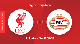 Liverpool FC - PSV Eindhoven: ONLINE prenos zo zápasu 5. kola ligovej fázy Ligy majstrov.