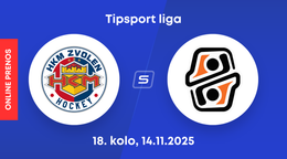 HKM Zvolen - HC Košice: ONLINE prenos zo zápasu 18. kola Tipsport ligy.