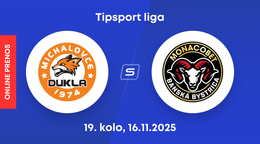 HK Dukla Michalovce - HC MONACObet Banská Bystrica: ONLINE prenos zo zápasu 19. kola Tipsport ligy.