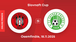 MŠK Púchov - FC Tatran Prešov: ONLINE prenos zo zápasu osemfinále Slovnaft Cupu.