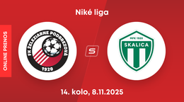 FK Železiarne Podbrezová - MFK Skalica: ONLINE prenos zo zápasu 14. kola Niké ligy.