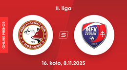 OFK Malženice - MFK Zvolen: ONLINE prenos zo zápasu 16. kola II. ligy.