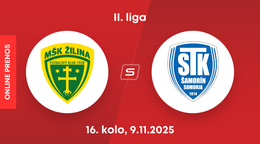 MŠK Žilina B - FC ŠTK 1914 Šamorín: ONLINE prenos zo zápasu 16. kola II. ligy.
