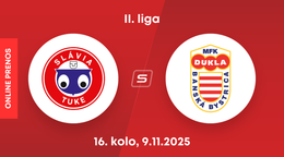 Slávia TU Košice - MFK Dukla Banská Bystrica: ONLINE prenos zo zápasu 16. kola II. ligy.