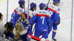 Gólová radosť Slovákov v zápase Slovensko - USA na MS v hokeji hráčov do 20 rokov 2026.