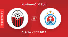 Škendija Tetovo - ŠK Slovan Bratislava: ONLINE prenos zo zápasu 5. kola ligovej fázy Konferenčnej ligy.