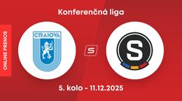 Universitatea Craiova - Sparta Praha: ONLINE prenos zo zápasu ligovej fázy Konferenčnej ligy.