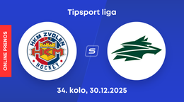 HKM Zvolen - Vlci Žilina: ONLINE prenos zo zápasu 34. kola Tipsport ligy.