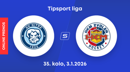 HK Nitra - HKM Zvolen: ONLINE prenos zo zápasu 35. kola Tipsport ligy.
