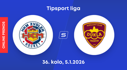 HKM Zvolen - HK Dukla Trenčín: ONLINE prenos zo zápasu 36. kola Tipsport ligy.
