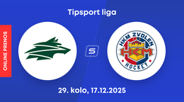 Vlci Žilina - HKM Zvolen: ONLINE prenos zo zápasu 29. kola Tipsport ligy.
