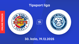 HKM Zvolen - HK Nitra: ONLINE prenos zo zápasu 30. kola Tipsport ligy.