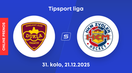 HK Dukla Trenčín - HKM Zvolen: ONLINE prenos zo zápasu 31. kola Tipsport ligy.
