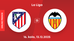 Atlético Madrid - Valencia CF: ONLINE prenos zo 16. kola La Ligy.
