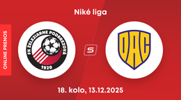 FK Železiarne Podbrezová - FC DAC Dunajská Streda: ONLINE prenos zo zápasu 18. kola Niké ligy.