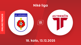MFK Ružomberok - AS Trenčín: ONLINE prenos zo zápasu 18. kola Niké ligy.