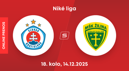 ŠK Slovan Bratislava - MŠK Žilina: ONLINE prenos zo zápasu 18. kola Niké ligy.