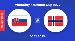 Slovensko vs. Nórsko: ONLINE prenos zo zápasu na turnaji Vianočný Kaufland Cup 2025.