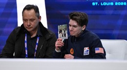 Maxim Naumov po krátkom programe na majstrovstvách Spojených štátov.