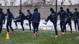 Futbalisti DAC Dunajskej Stredy počas tréningu