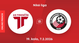 AS Trenčín - FK Železiarne Podbrezová: ONLINE prenos zo zápasu 19. kola Niké ligy.
