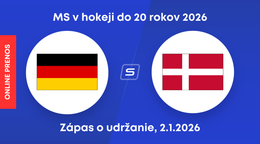 Nemecko - Dánsko, ONLINE prenos zo zápasu o udržanie sa na MS v hokeji do 20 rokov (U20).