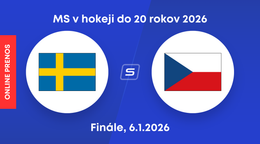 Švédsko - Česko, ONLINE prenos z finále MS v hokeji do 20 rokov 2026 (U20).