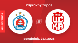 ŠK Slovan Bratislava - CSKA Sofia 1948: ONLINE prenos z prípravného zápasu.