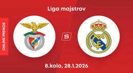 Benfica Lisabon - Real Madrid: ONLINE prenos zo zápasu 8. kola ligovej fázy Ligy majstrov. 