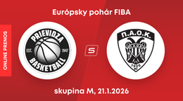 BC Prievidza - PAOK BC Solún: LIVE STREAM zo zápasu Európskeho pohára FIBA.