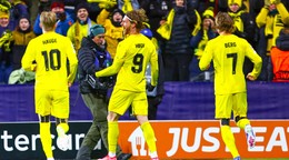 Hráči Bodö/Glimt oslavujú gól