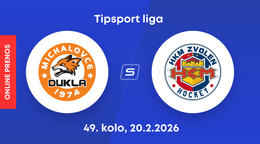 HK Dukla Michalovce - HKM Zvolen: ONLINE prenos zo zápasu 49. kola Tipsport ligy.