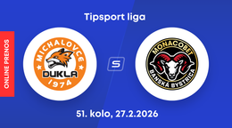 HK Dukla Michalovce - HC MONACObet Banská Bystrica: ONLINE prenos zo zápasu 51. kola Tipsport ligy.