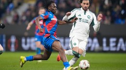 Momentka zo zápasu Plzeň - Panathinaikos.